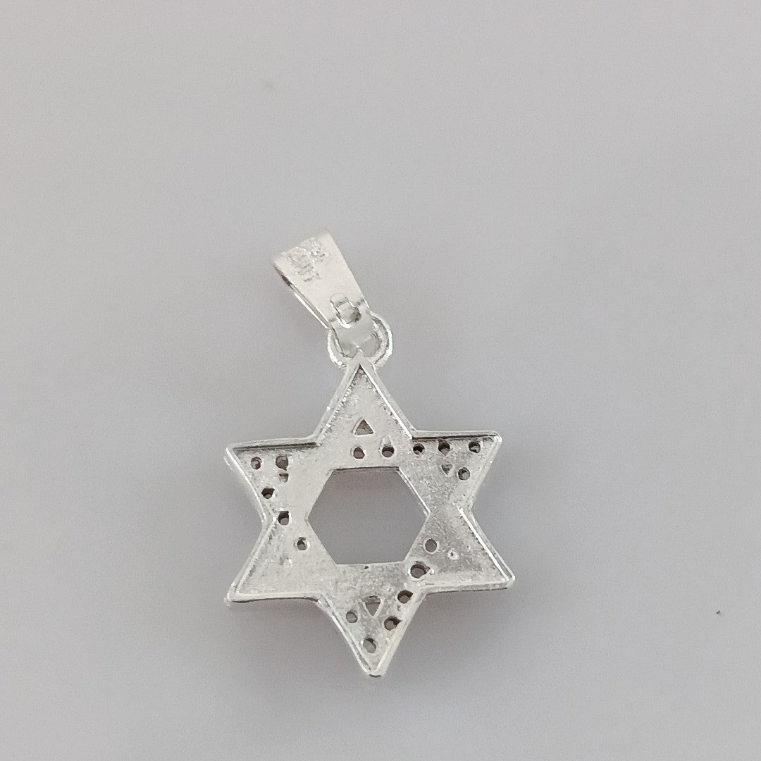 DIJE ESTRELLA DE DAVID C/CIRCONIAS PLATA .925 2.6 GR (NUEVO)