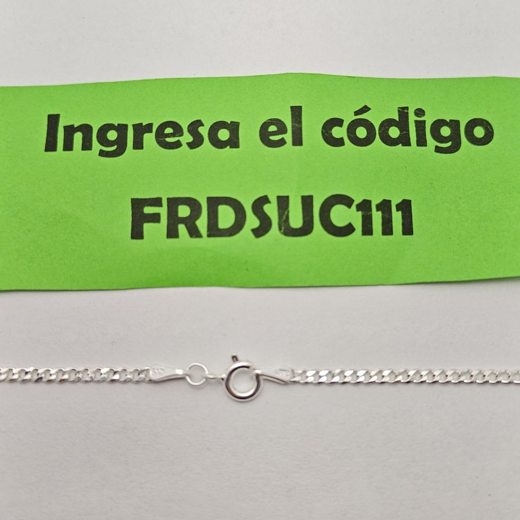 CADENA TEJIDO BARBADO PLATA .925 60 CM 5.8 GR (NUEVO)