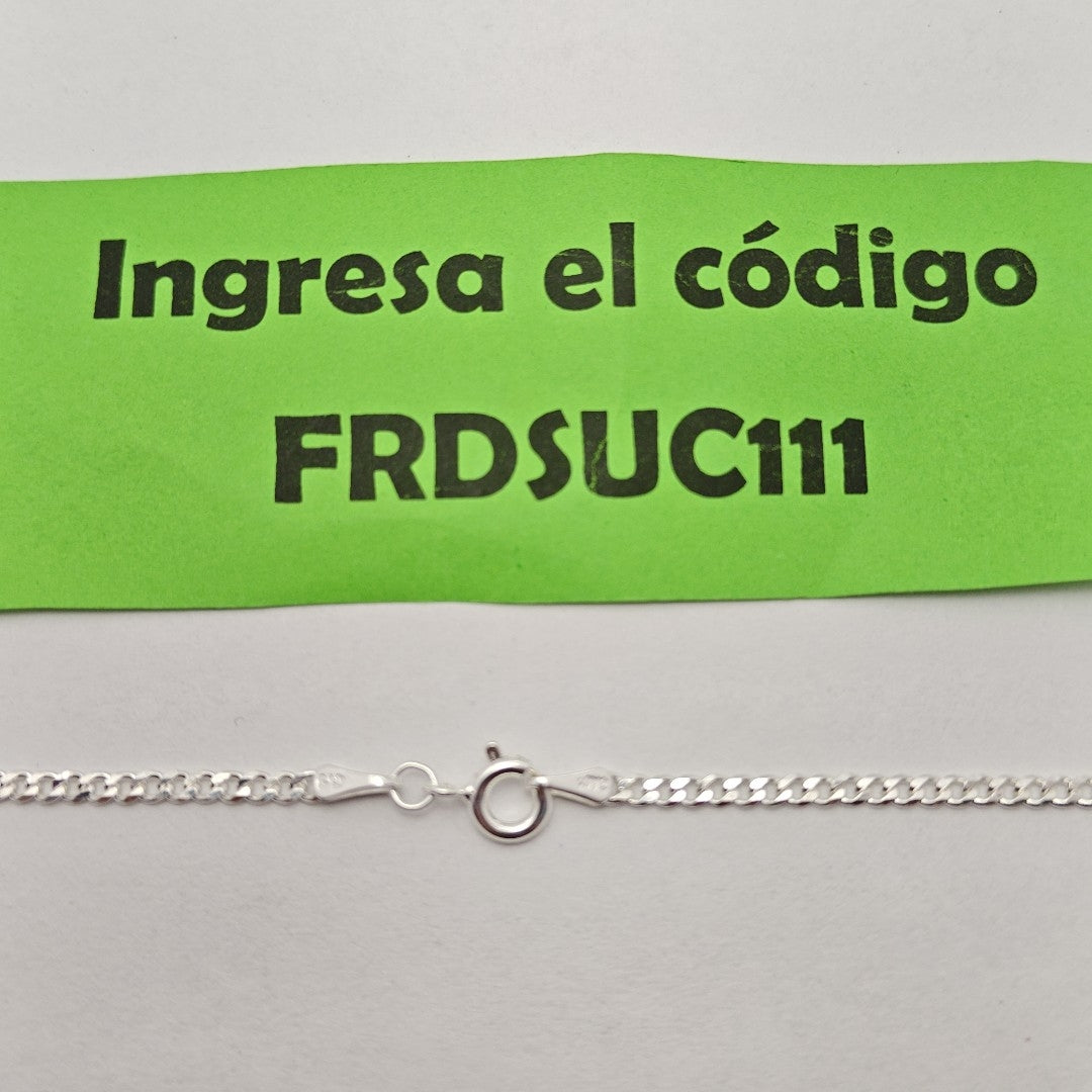 CADENA TEJIDO BARBADO PLATA .925 60 CM 5.8 GR (NUEVO)