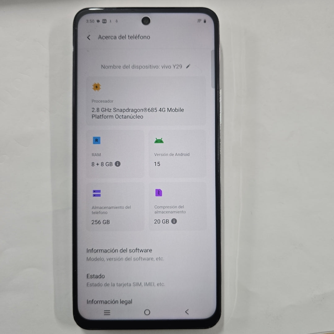 CELULAR VIVO Y29 V2434 (2025) 256 GB 8 GB RAM (SEMINUEVO)