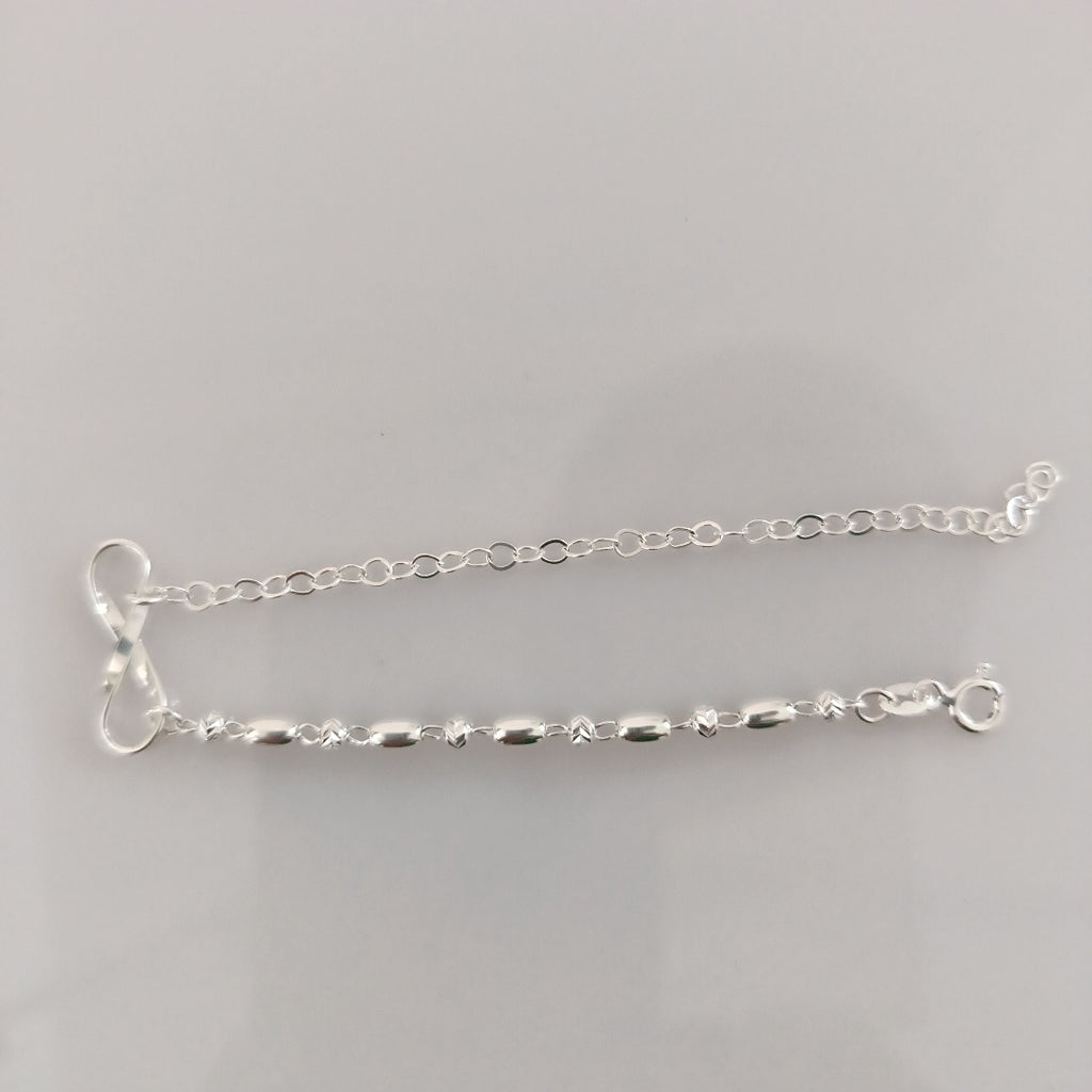 PULSERA TEJIDO INFINITO PLATA .925 18 CM 2.4 GR (NUEVO)
