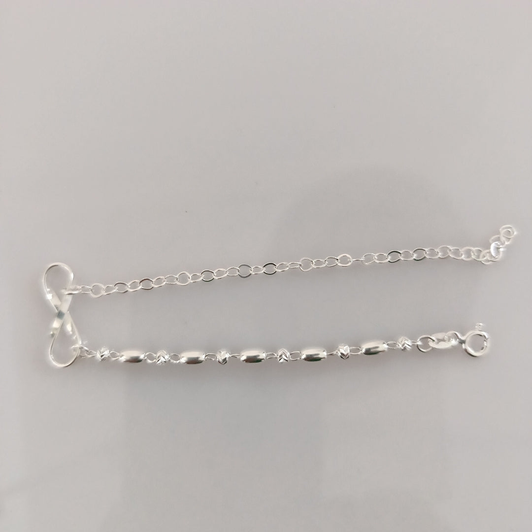 PULSERA TEJIDO INFINITO PLATA .925 18 CM 2.4 GR (NUEVO)