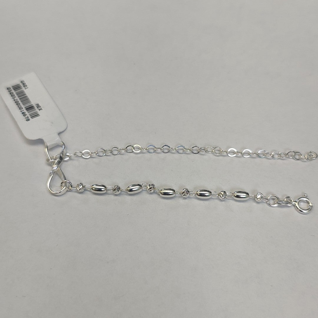 PULSERA TEJIDO INFINITO PLATA .925 18 CM 2.3 GR (NUEVO)