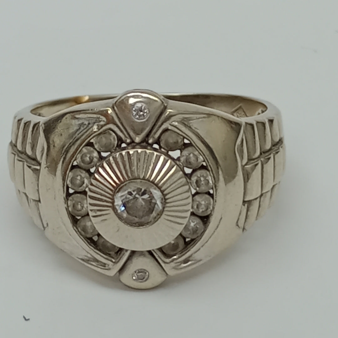 ANILLO ORO, ORO BLANCO 14 K 8.6 GRMS (SEMINUEVO)