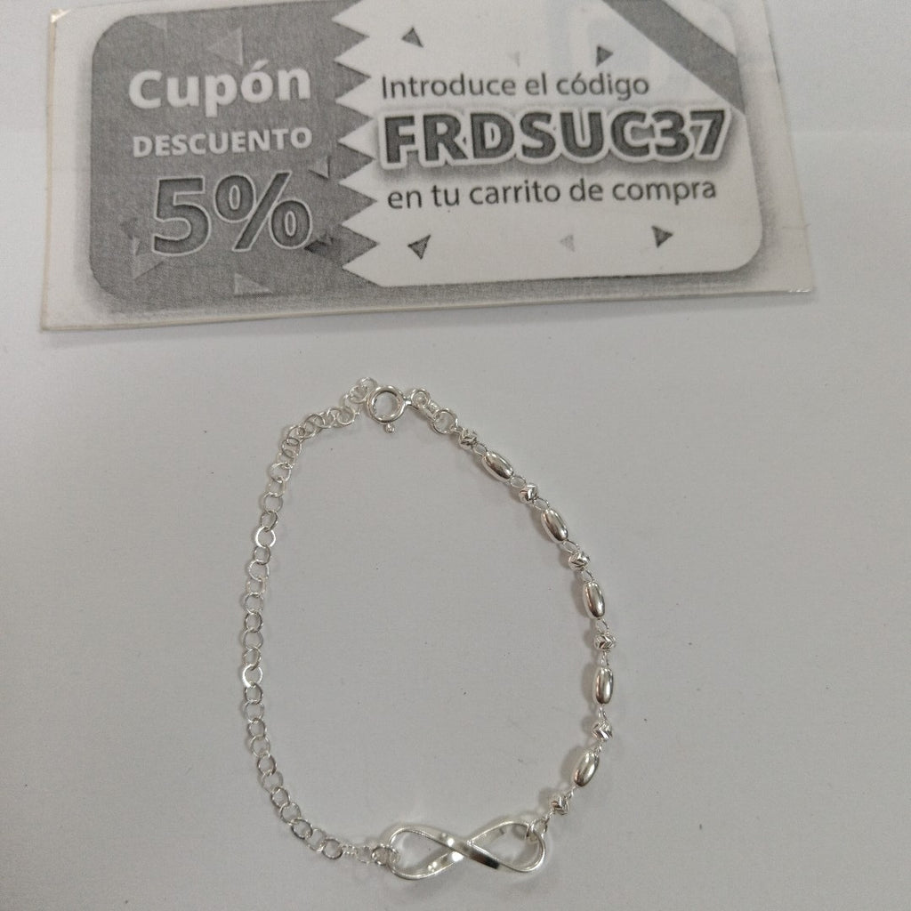 PULSERA TEJIDO INFINITO PLATA .925 18 CM 2.4 GR (NUEVO)