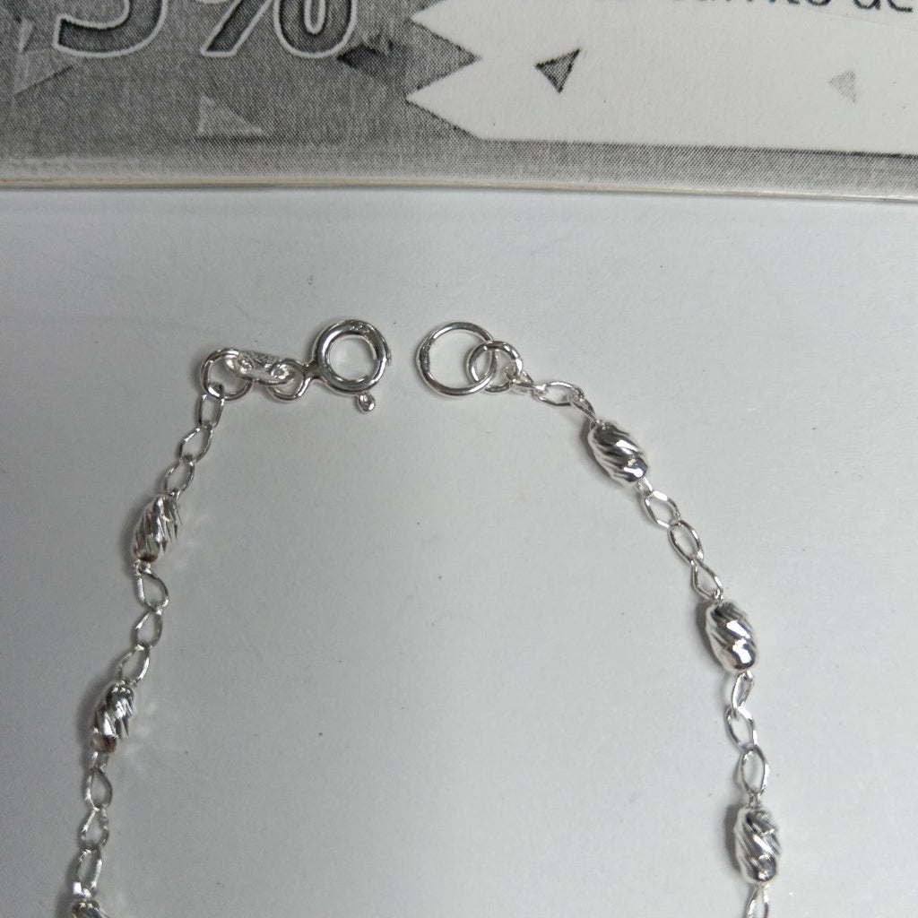PULSERA TEJIDO CORAZON PLATA .925 18 CM 3.3 GR (NUEVO)