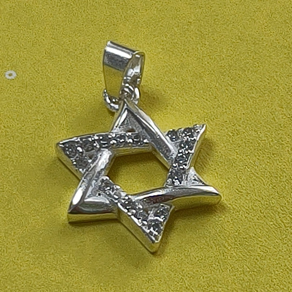 DIJE ESTRELLA DE DAVID C/CIRCONIAS PLATA .925 2.7 GR (NUEVO)