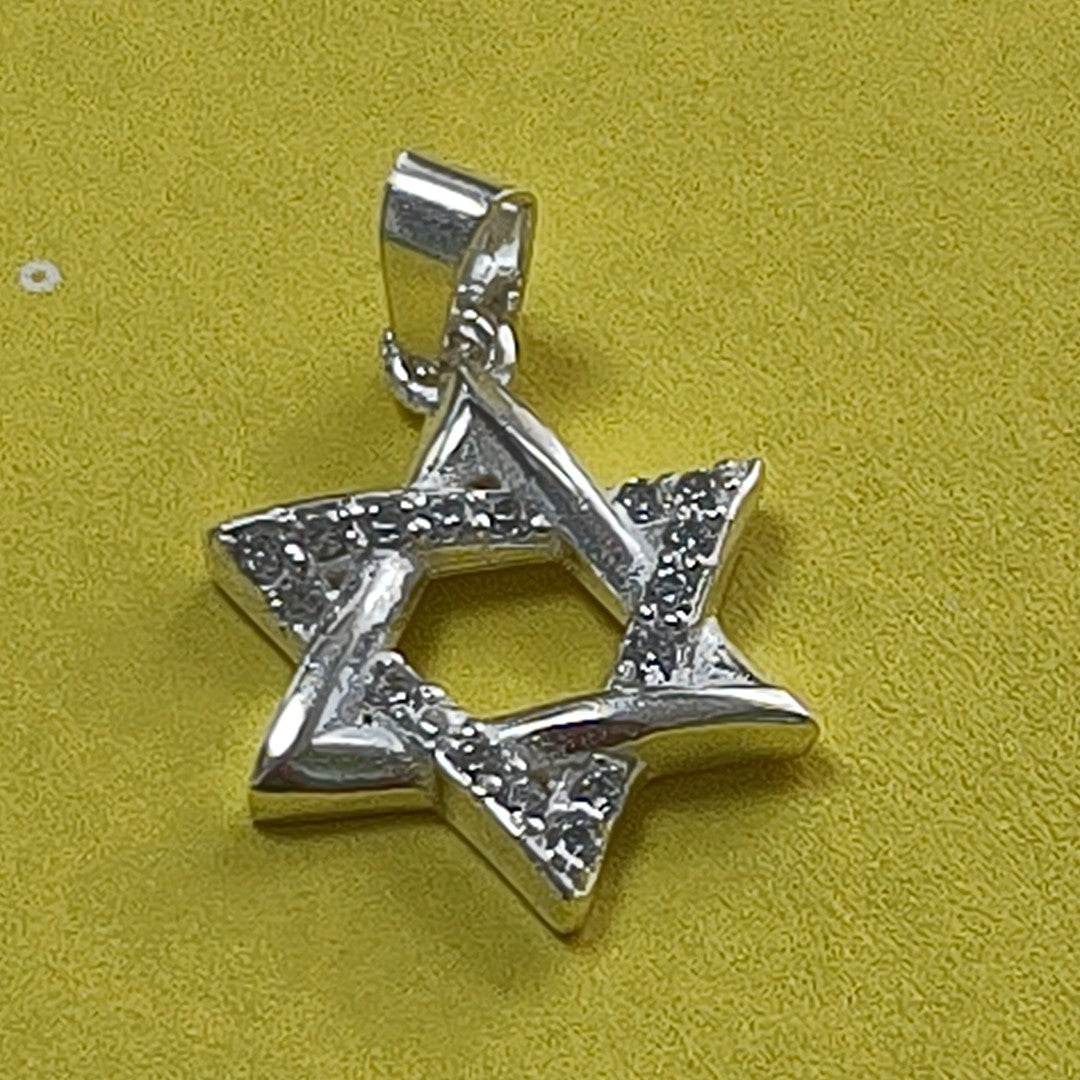 DIJE ESTRELLA DE DAVID C/CIRCONIAS PLATA .925 2.7 GR (NUEVO)
