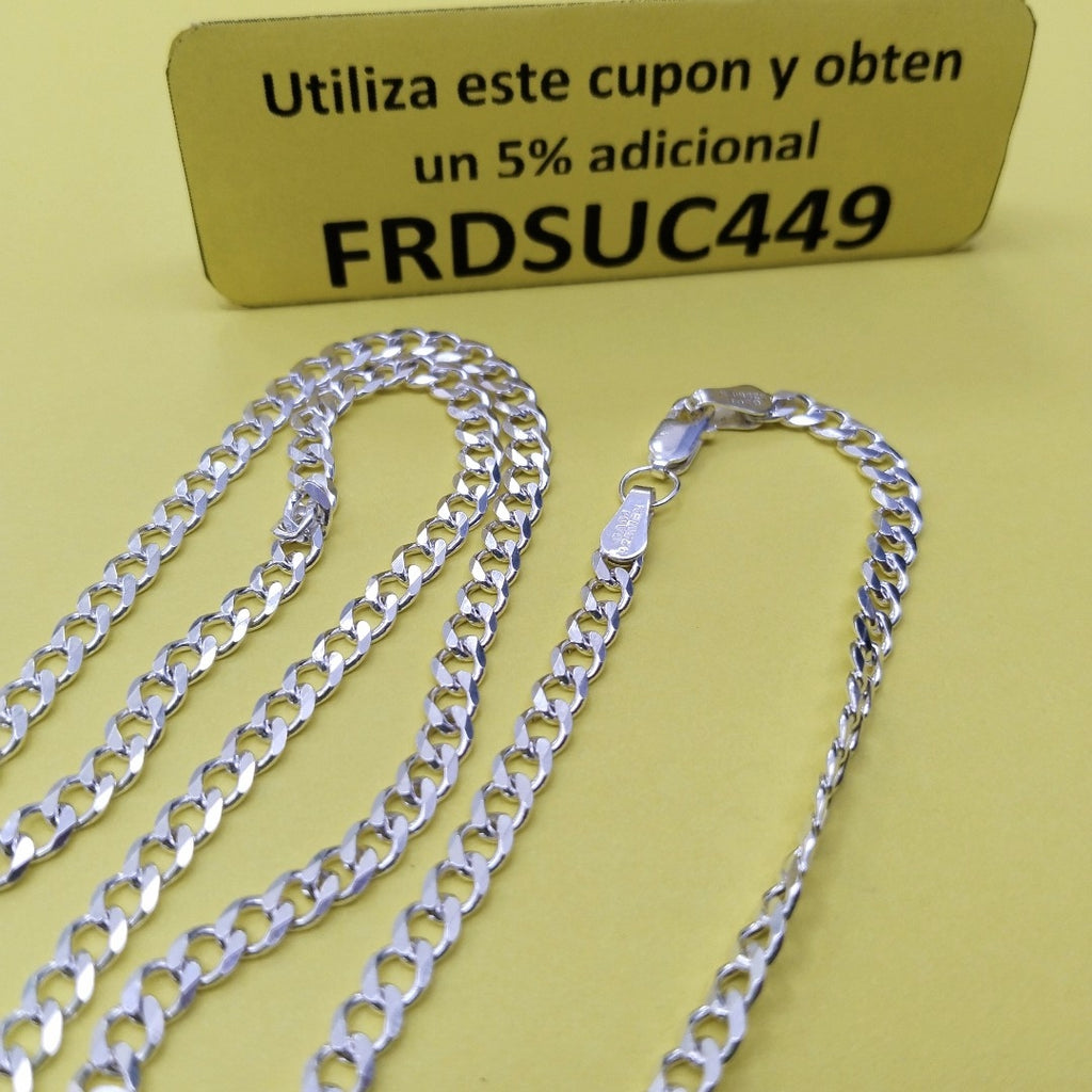 CADENA TEJIDO BARBADO PLATA .925 55 CM 12.9 GR (NUEVO)