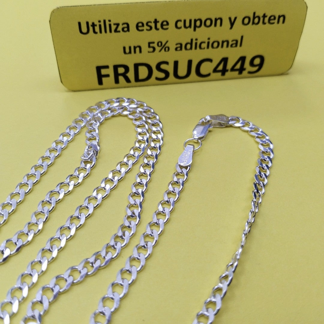 CADENA TEJIDO BARBADO PLATA .925 55 CM 12.9 GR (NUEVO)