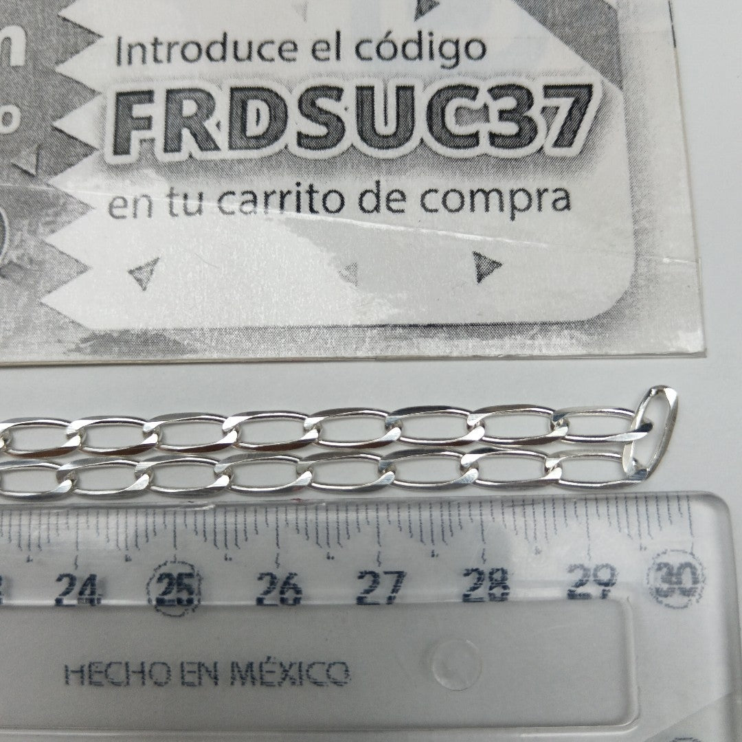 CADENA TEJIDO ESLABONES PLATA .925 60 CM 10.6 GR (NUEVO)