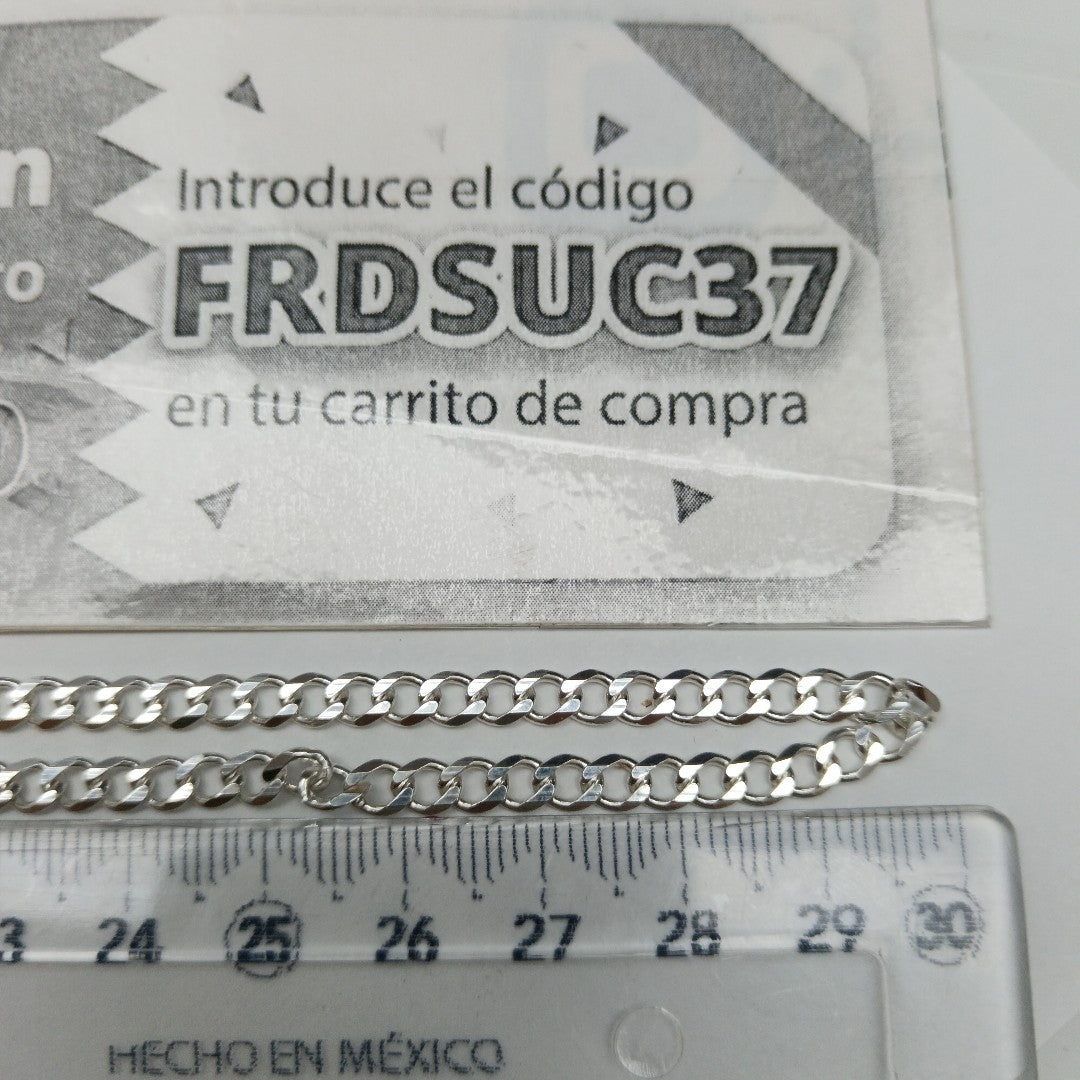 CADENA TEJIDO BARBADO PLATA .925 60 CM 12.7 GR (NUEVO)
