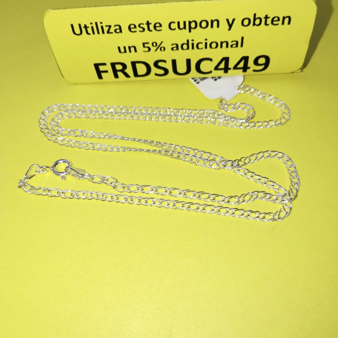 CADENA TEJIDO ESLABONES PLATA .925 55 CM 3.9 GR (NUEVO)