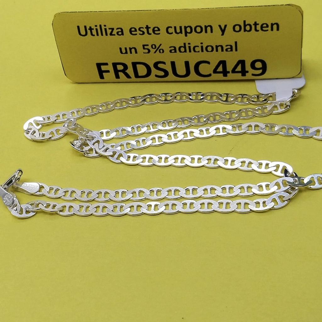 CADENA TEJIDO GUCHI PLATA .925 55 CM 12.6 GR (NUEVO)