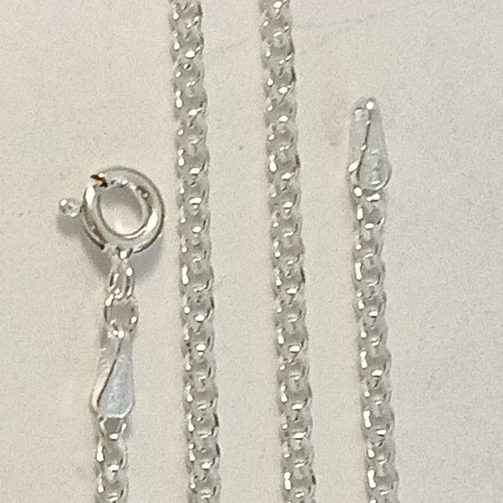 CADENA TEJIDO BARBADO PLATA .925 55 CM 5 GR (NUEVO)