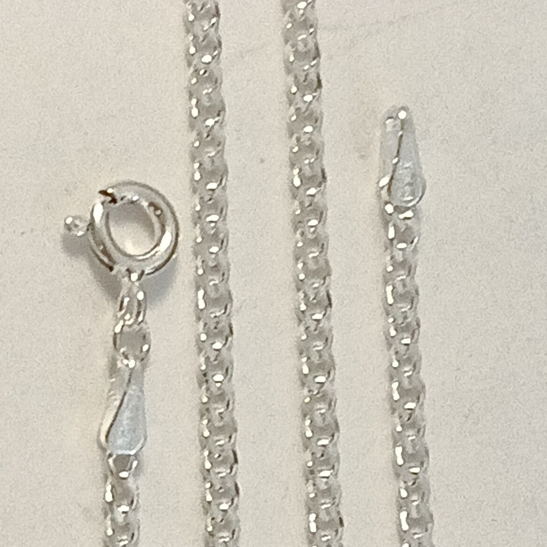 CADENA TEJIDO BARBADO PLATA .925 55 CM 5 GR (NUEVO)