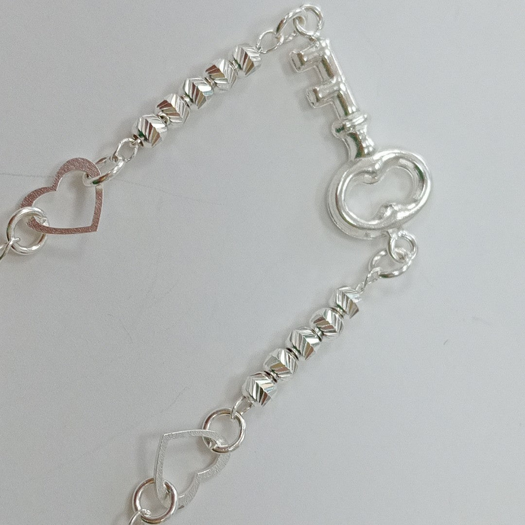 PULSERA TEJIDO LLAVE PLATA .925 18 CM 2.3 GR (NUEVO)