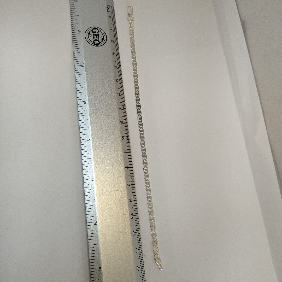 PULSERA TEJIDO GUCHI PLATA .925 18 CM 3.5 GR (NUEVO)