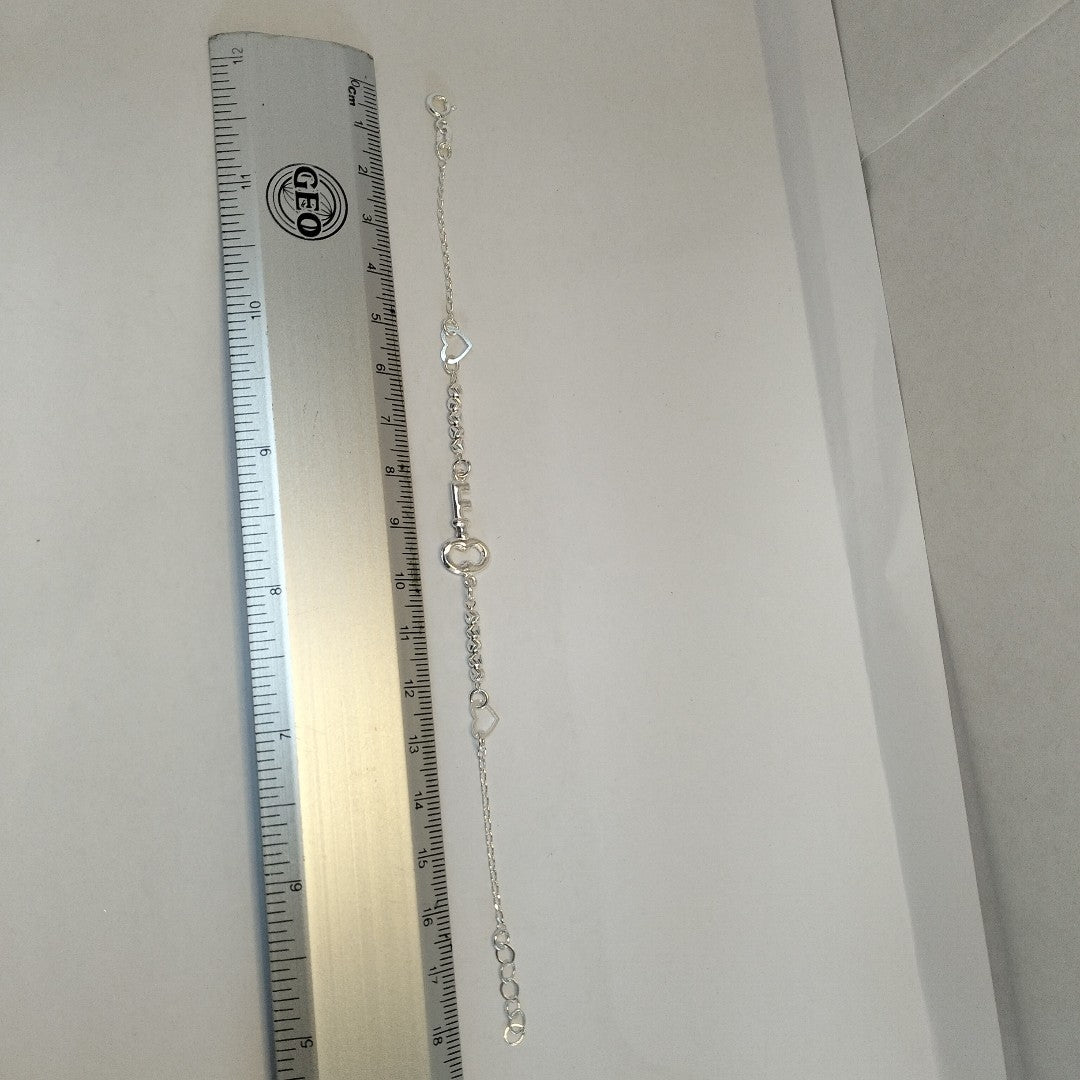 PULSERA TEJIDO LLAVE PLATA .925 18 CM 2.3 GR (NUEVO)