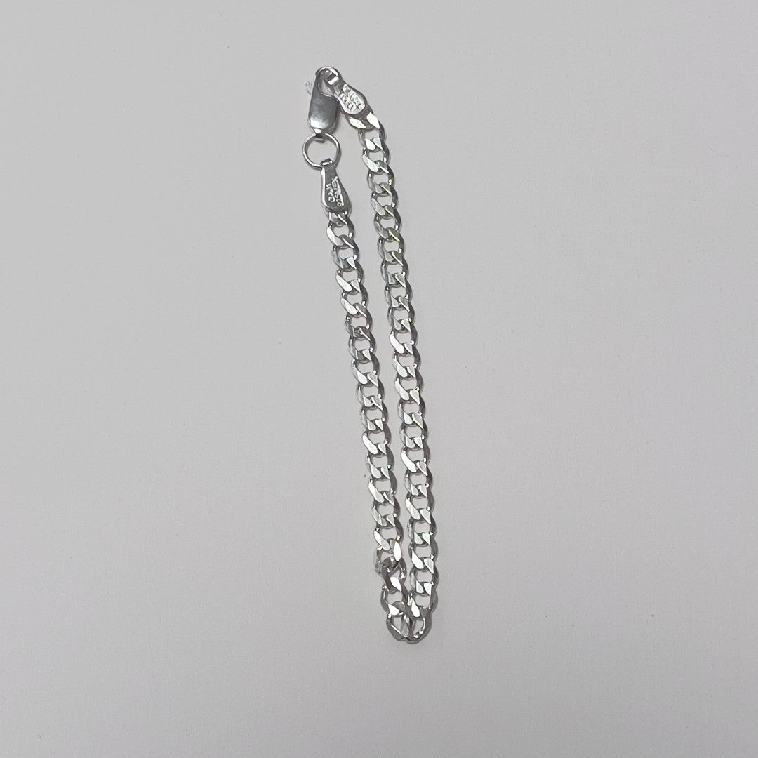 PULSERA TEJIDO BARBADA PLATA .925 16 CM 4.2 GR (NUEVO)