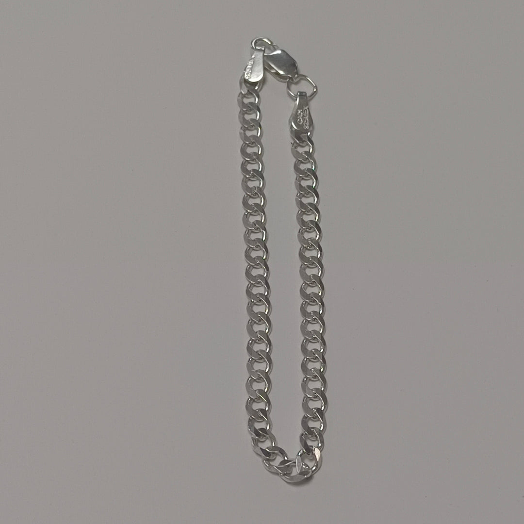 PULSERA TEJIDO BARBADA PLATA .925 16 CM 4.2 GR (NUEVO)
