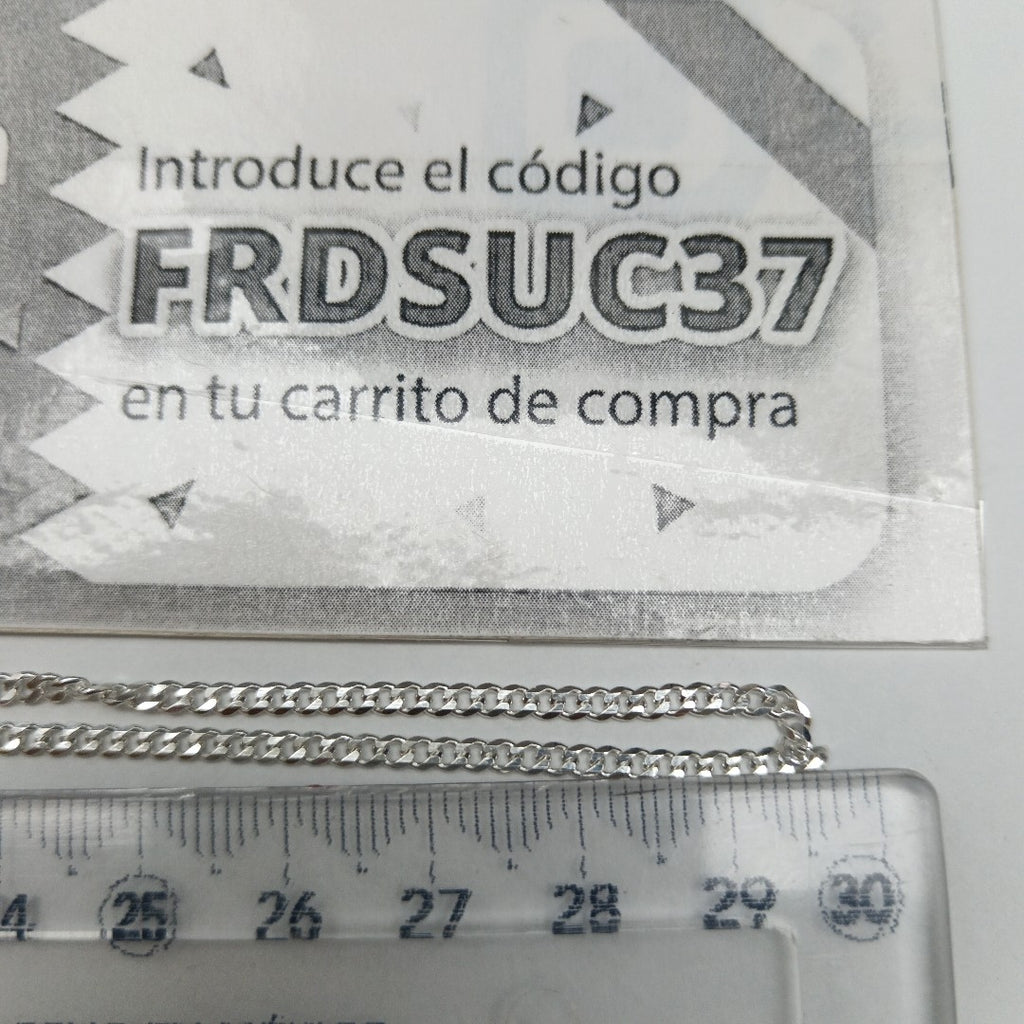 CADENA TEJIDO BARBADO PLATA .925 60 CM 5.8 GR (NUEVO)