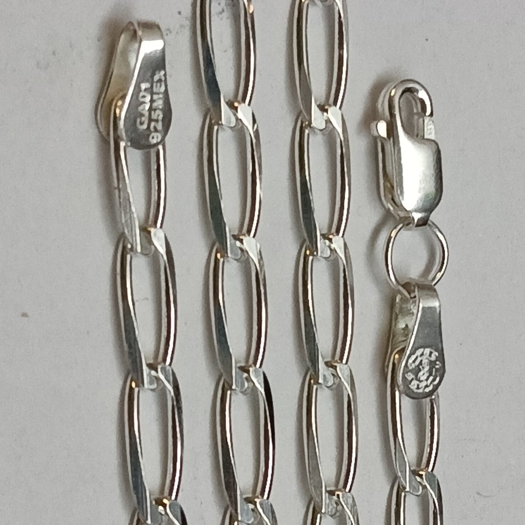 CADENA TEJIDO ESLABONES PLATA .925 55 CM 9.9 GR (NUEVO)