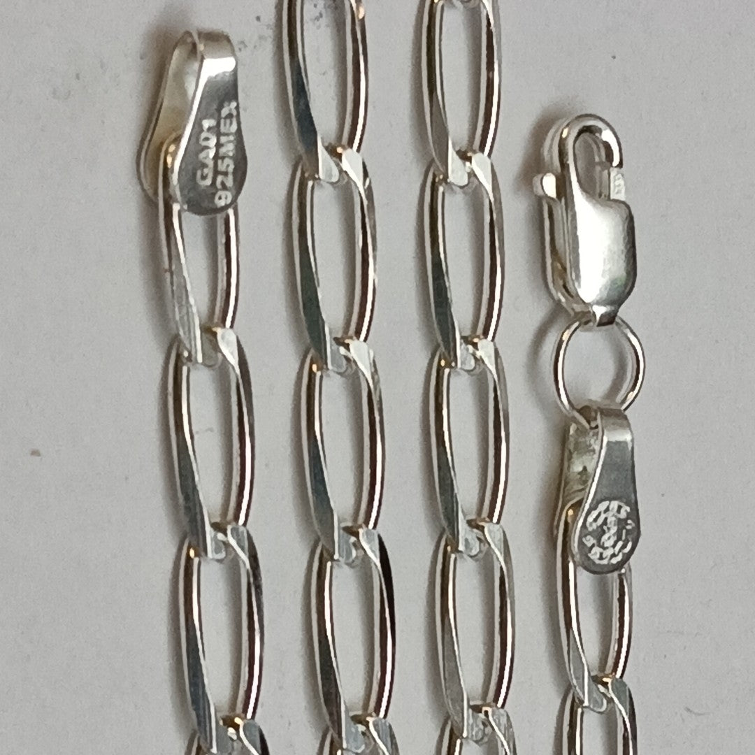 CADENA TEJIDO ESLABONES PLATA .925 55 CM 9.9 GR (NUEVO)
