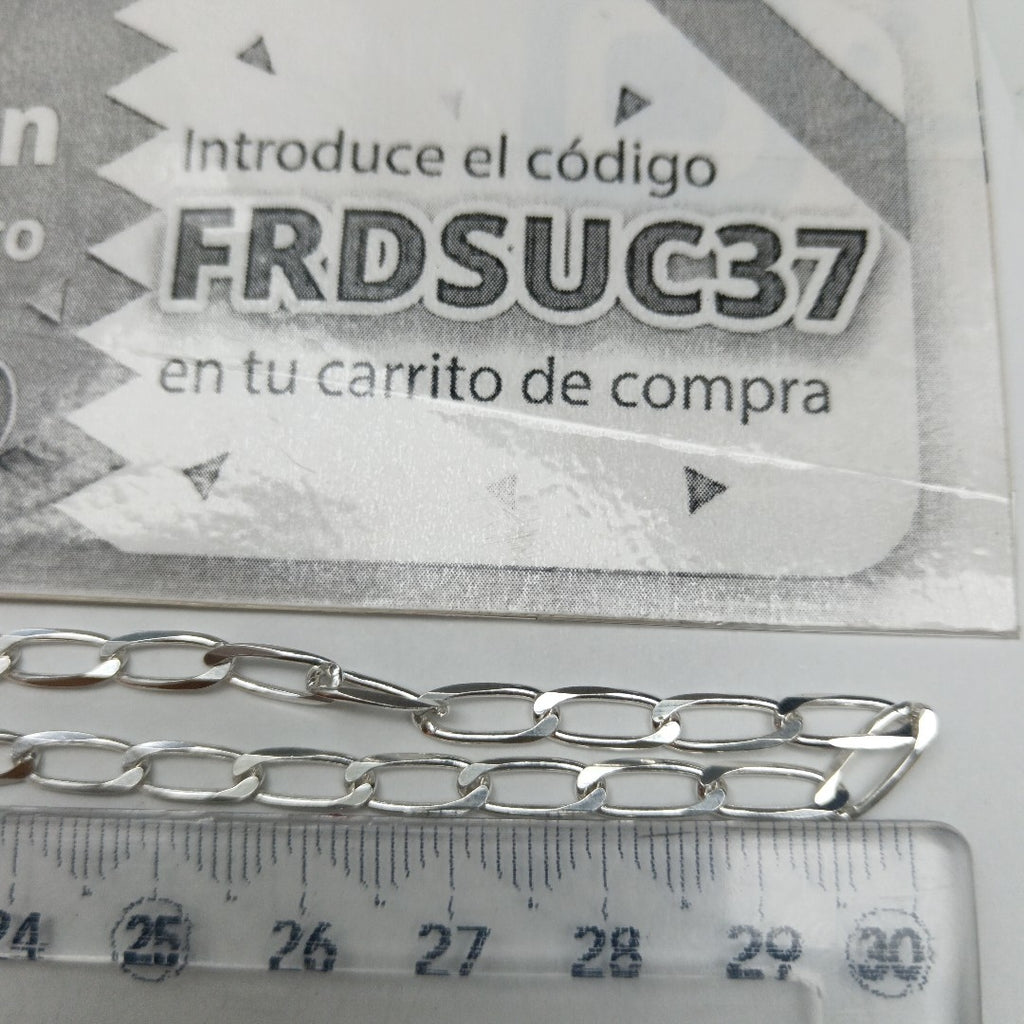 CADENA TEJIDO ESLABONES PLATA .925 60 CM 11.1 GR (NUEVO)