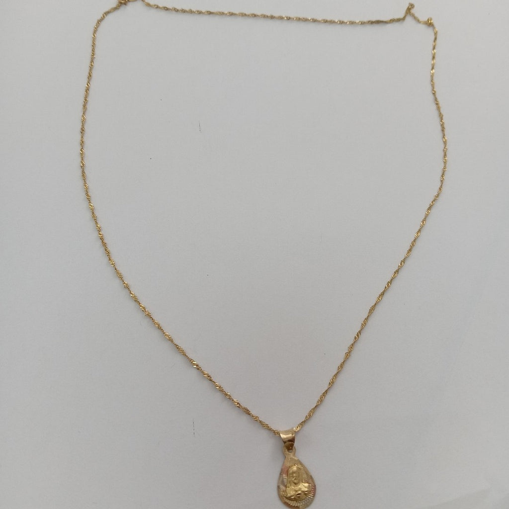 CADENA, MEDALLA RELIGIOSA ORO 10 K 2.1 GRMS (SEMINUEVO)