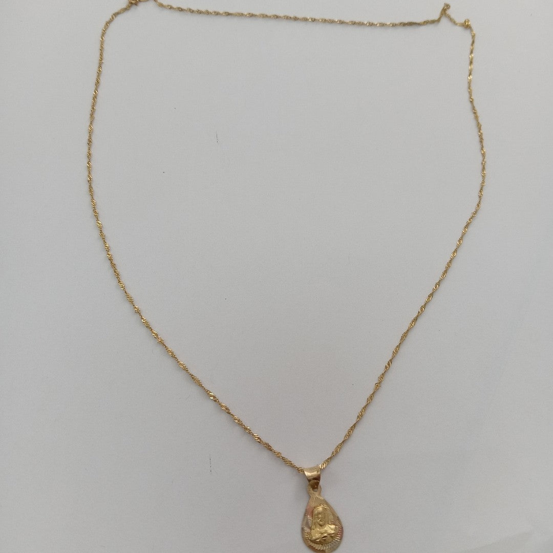 CADENA, MEDALLA RELIGIOSA ORO 10 K 2.1 GRMS (SEMINUEVO)