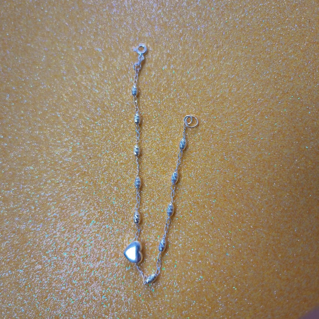 PULSERA TEJIDO CORAZON PLATA .925 18 CM 3.3 GR (NUEVO)