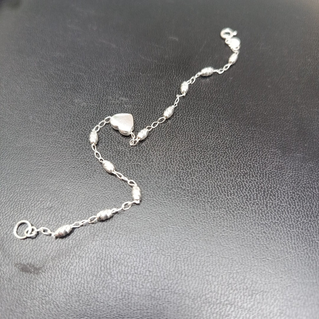 PULSERA TEJIDO CORAZON PLATA .925 18 CM 3.3 GR (NUEVO)