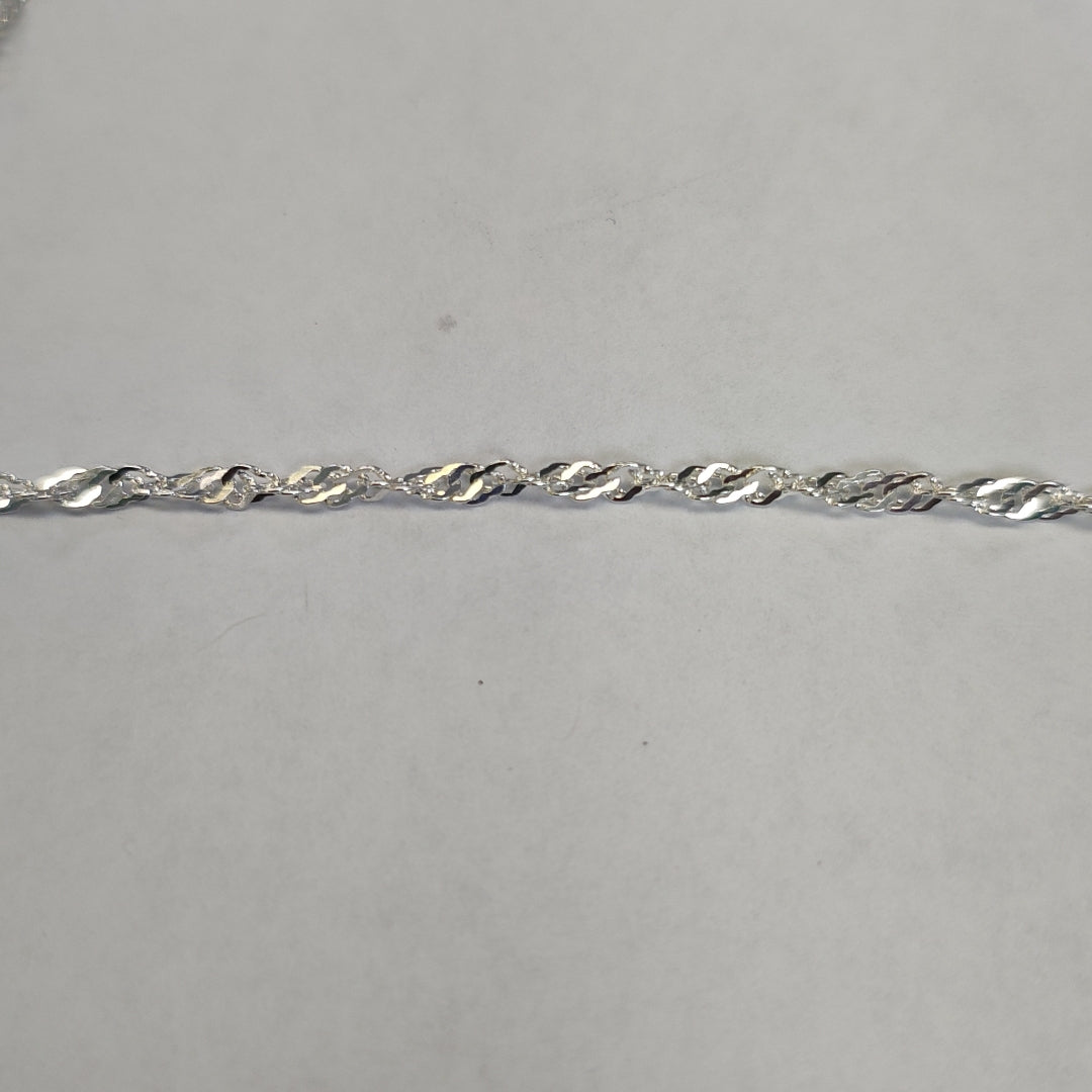 CADENA TEJIDO MEDIO TORZAL PLATA .925 55 CM 5.5 GR (NUEVO)
