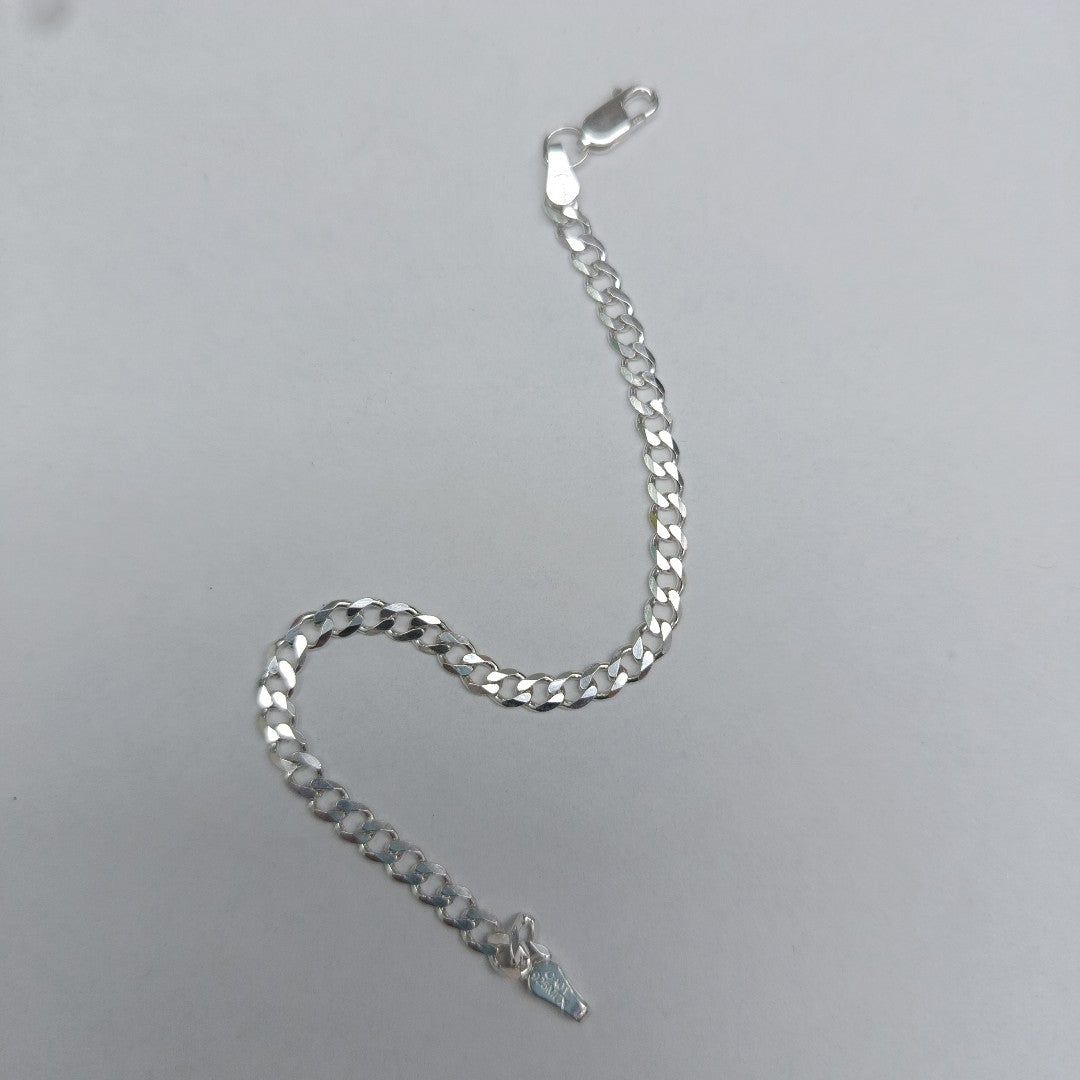 PULSERA TEJIDO BARBADA PLATA .925 16 CM 4.3 GR (NUEVO)