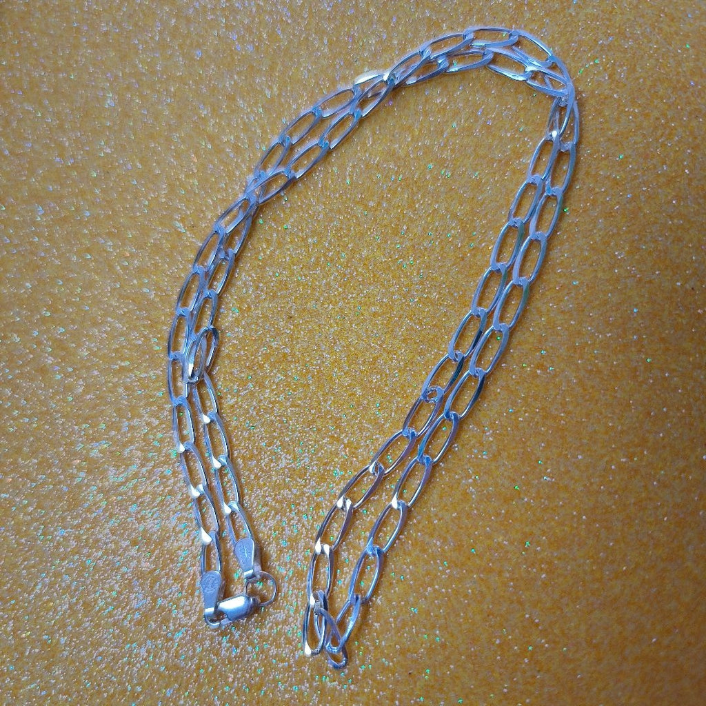 CADENA TEJIDO ESLABONES PLATA .925 55 CM 9.7 GR (NUEVO)