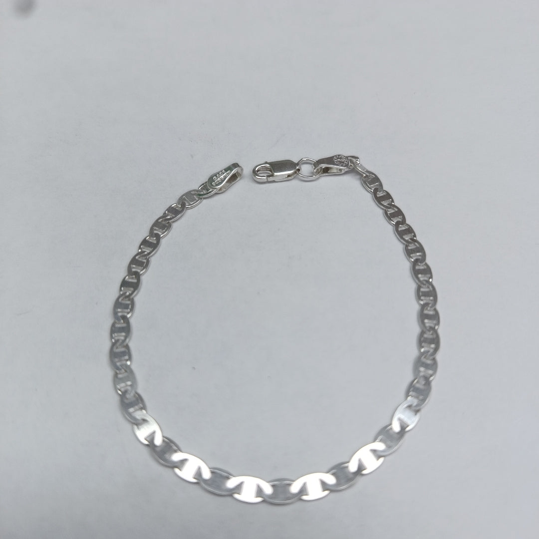 PULSERA TEJIDO GUCHI PLATA .925 18 CM 3.5 GR (NUEVO)