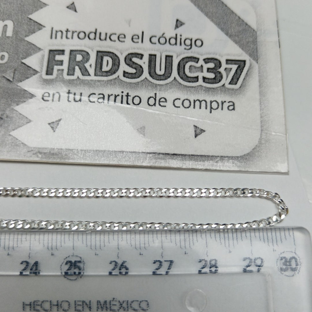 CADENA TEJIDO BARBADO PLATA .925 60 CM 5.6 GR (NUEVO)