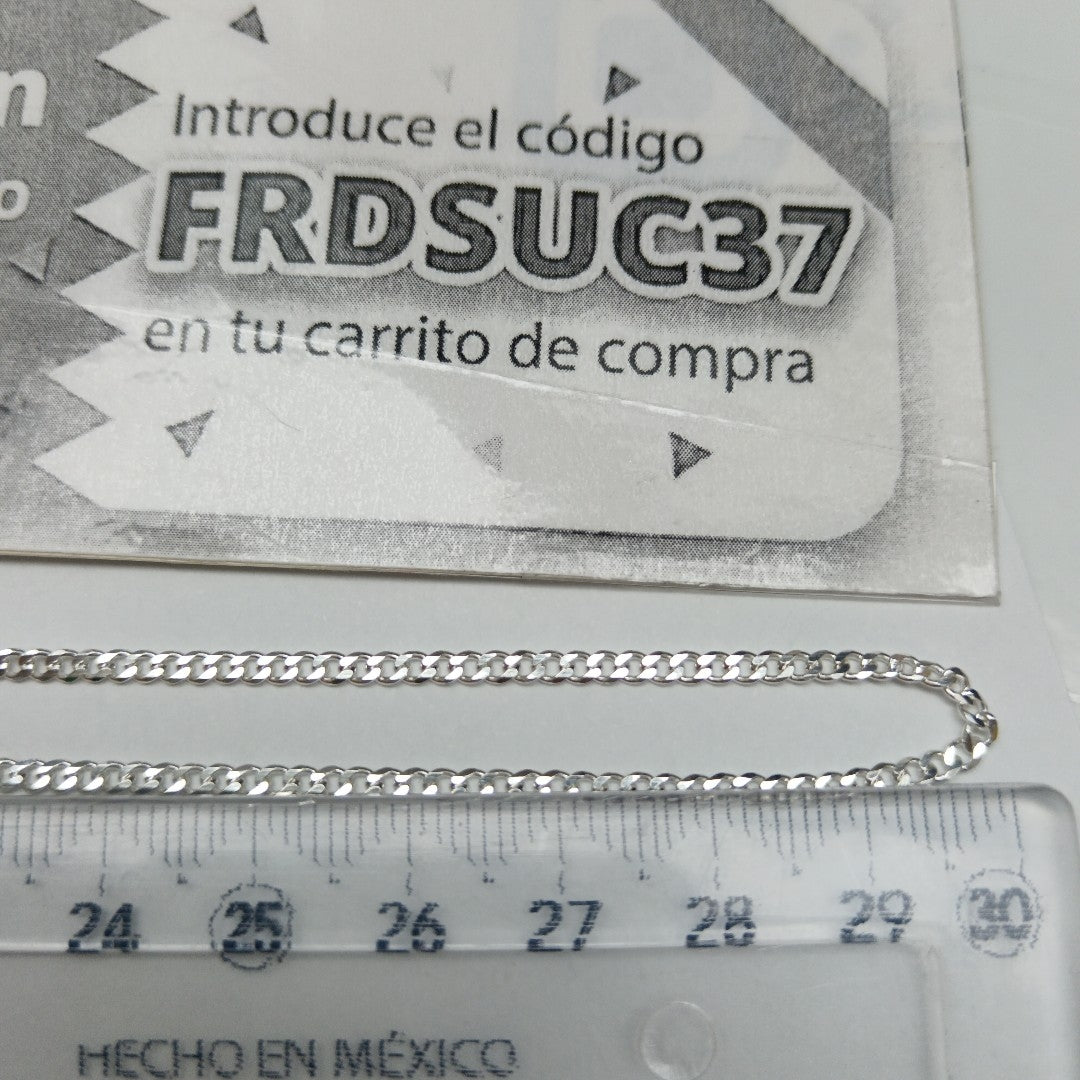 CADENA TEJIDO BARBADO PLATA .925 60 CM 5.6 GR (NUEVO)