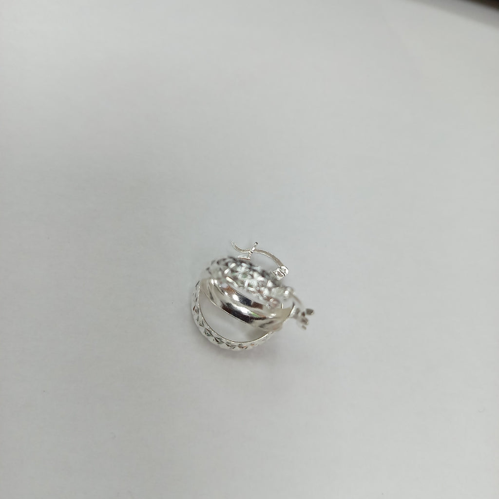 PAR ARRACADAS FACETADAS PLATA .925 3.4 GR (NUEVO)