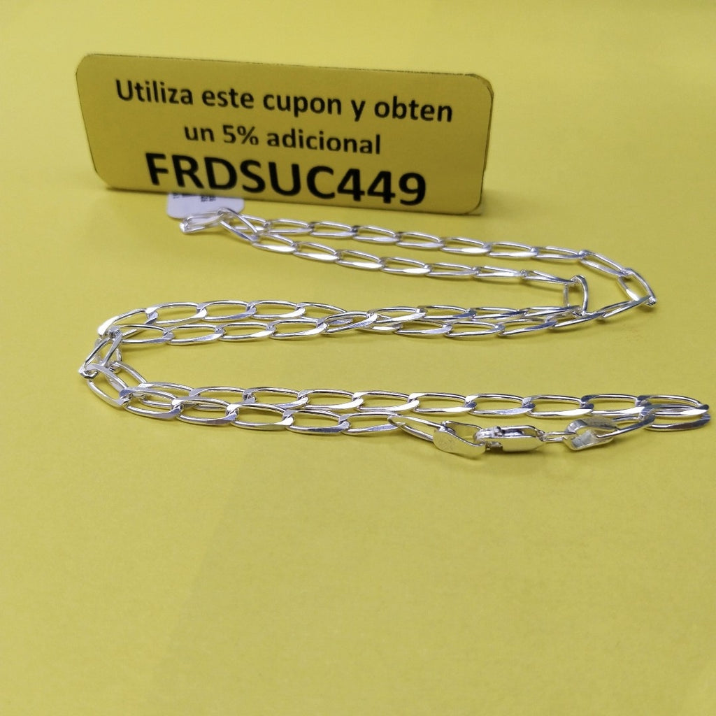 CADENA TEJIDO ESLABONES PLATA .925 55 CM 10 GR (NUEVO)