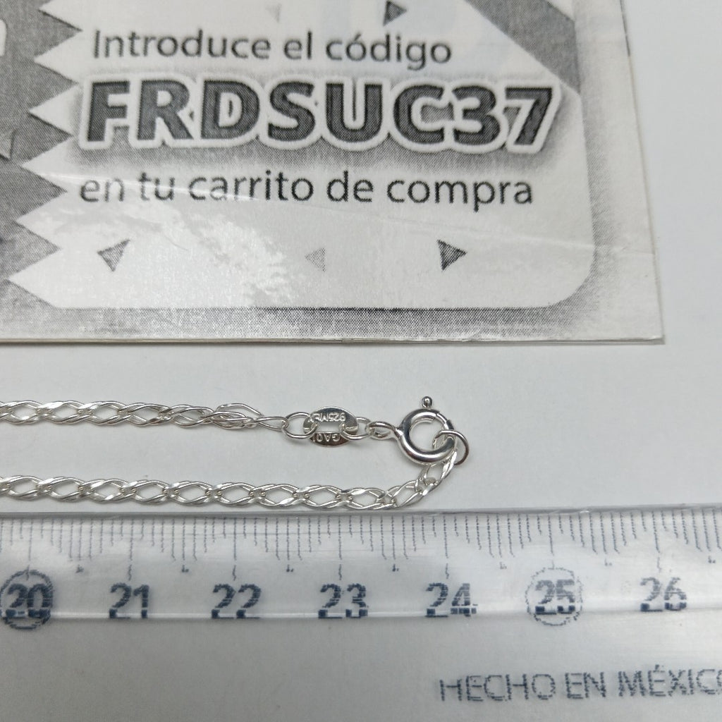 CADENA TEJIDO ESLABONES PLATA .925 50 CM 3.5 GR (NUEVO)