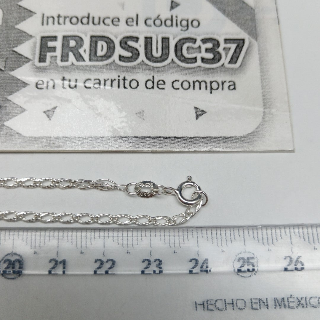 CADENA TEJIDO ESLABONES PLATA .925 50 CM 3.5 GR (NUEVO)