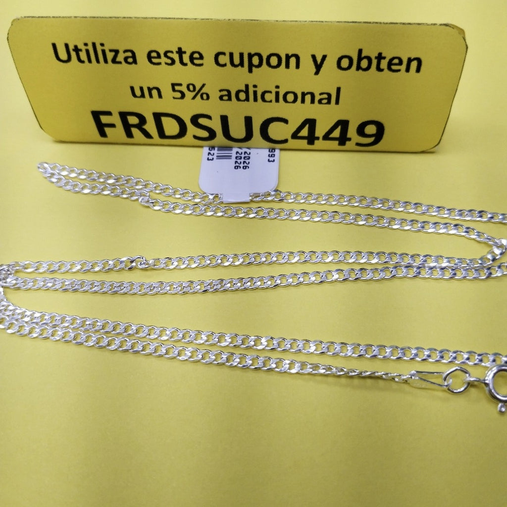 CADENA TEJIDO BARBADO PLATA .925 60 CM 5.7 GR (NUEVO)