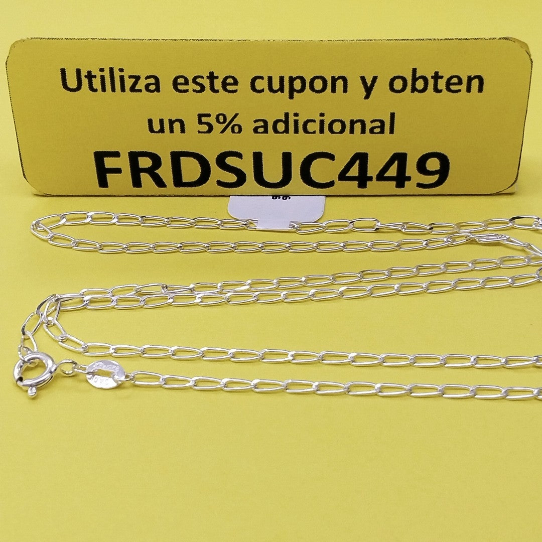 CADENA TEJIDO ESLABONES PLATA .925 50 CM 2.7 GR (NUEVO)