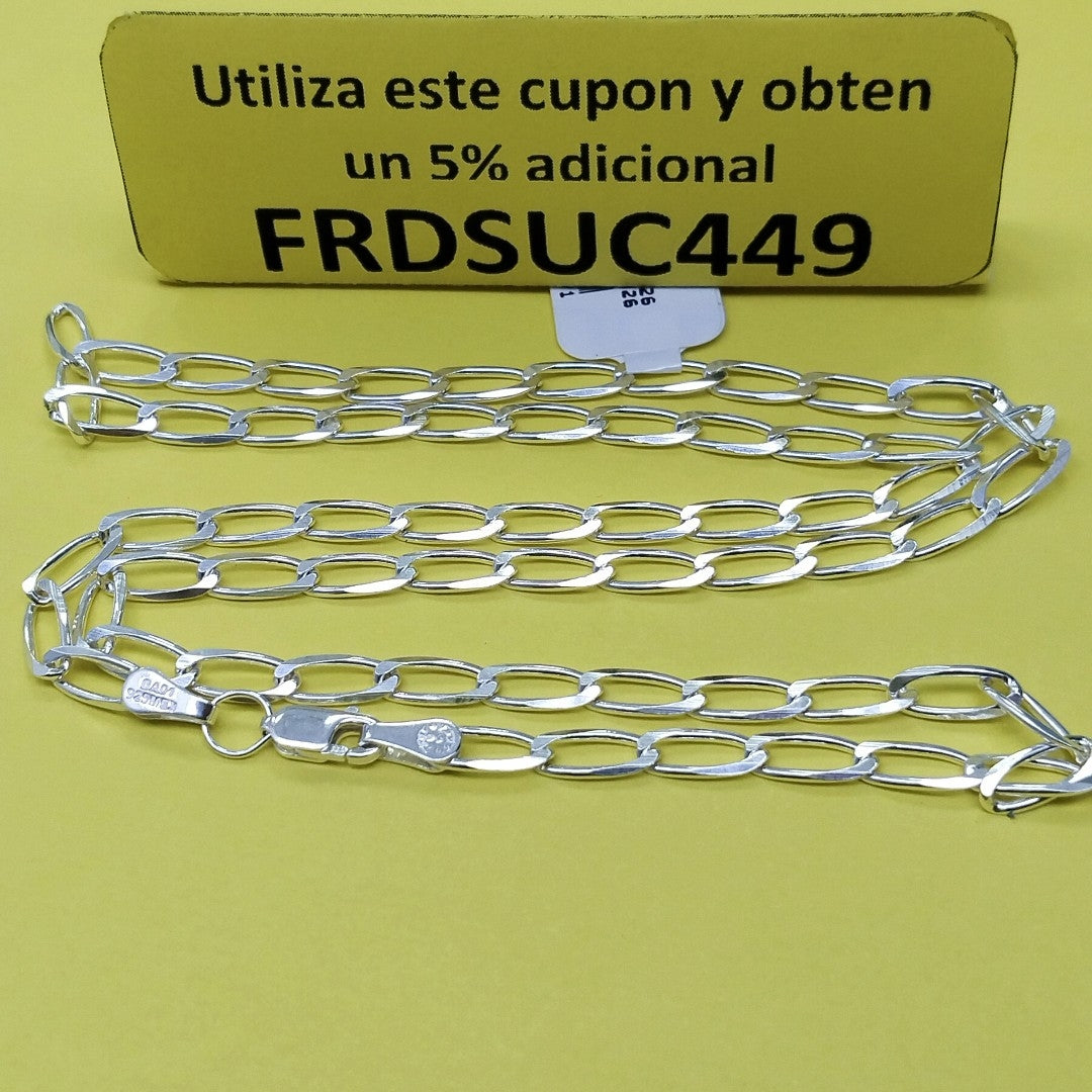 CADENA TEJIDO ESLABONES PLATA .925 55 CM 10.1 GR (NUEVO)