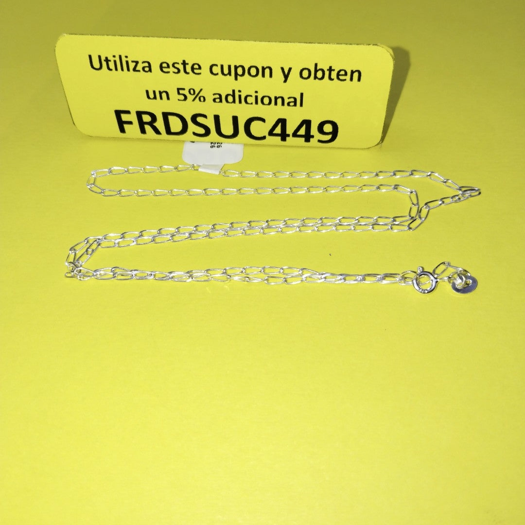 CADENA TEJIDO ESLABONES PLATA .925 55 CM 2.9 GR (NUEVO)