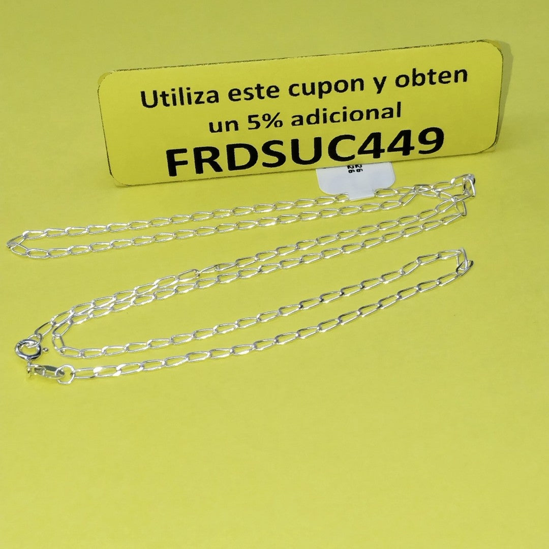 CADENA TEJIDO ESLABONES PLATA .925 55 CM 2.9 GR (NUEVO)