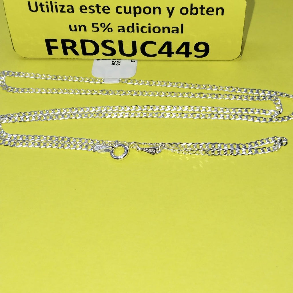 CADENA TEJIDO BARBADO PLATA .925 60 CM 5.6 GR (NUEVO)