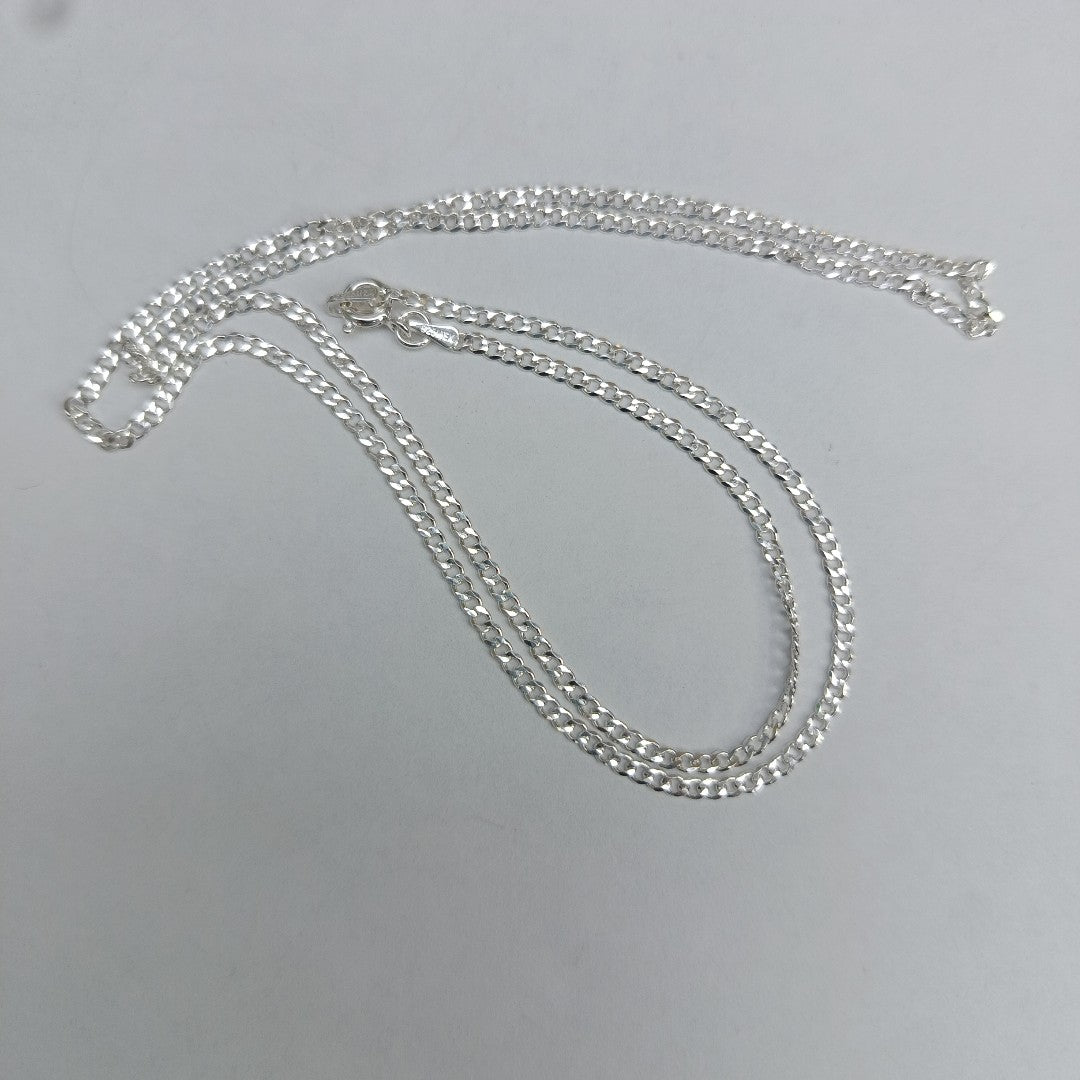 CADENA TEJIDO BARBADO PLATA .925 60 CM 5.5 GR (NUEVO)
